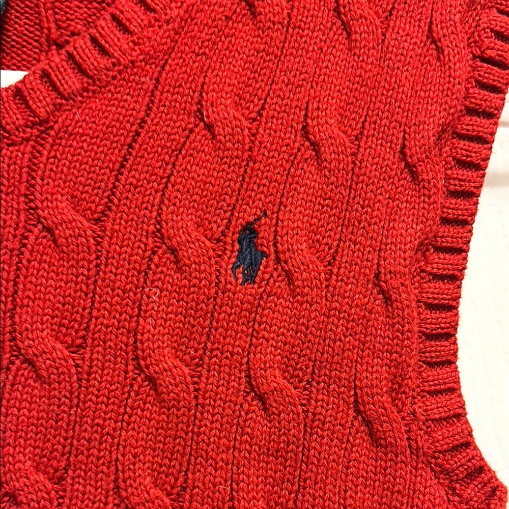 Polo Ralph Lauren Red Cable Knit Vest - Picture 4 of 5